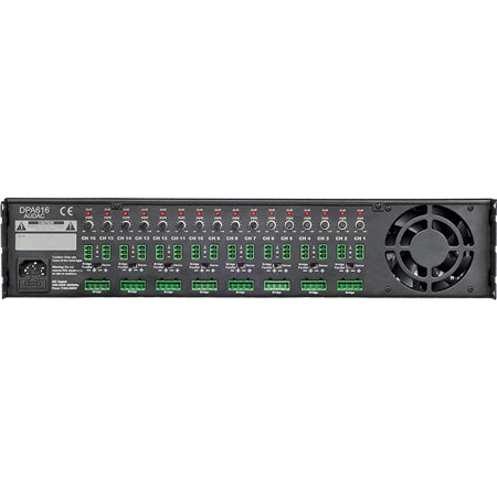 Audac DPA616 sixteen channel class-d poweramplifier - 16x60w/8x120w