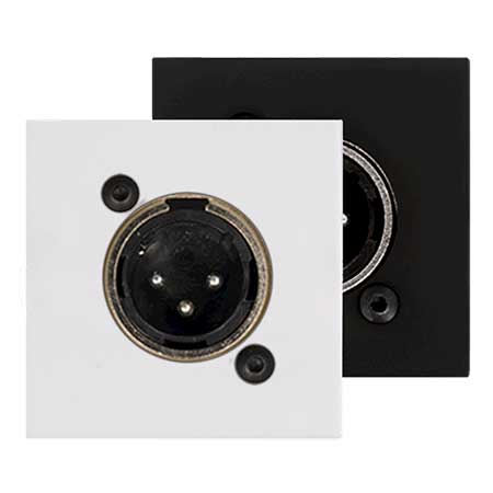 Audac CP45XLMS/B connection plate 45x45mm - male xlr - solderless - black