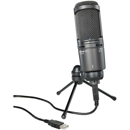 Audio-Technica AT2020USB+ USB cardioid condenser microphone with headphone output power