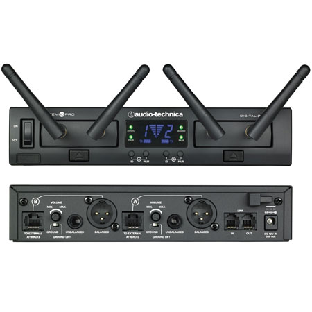 Audio-Technica ATW-1312 2.4GHz Digital Dual Channel Bodypack/HandHeld Wireless System