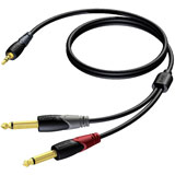 ProCab CLA713/3 3.5 mm Jack male stereo to 2 x 6.3 mm Jack male - 3m