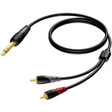 ProCab CLA719/3 6.3 mm Jack male stereo to 2 x RCA/Cinch male - 3m