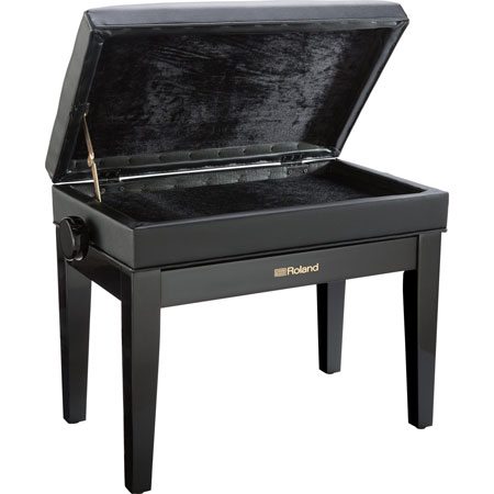Roland RPB-400BK-EU Piano Bench, Satin Black, vinyl seat (EU model)