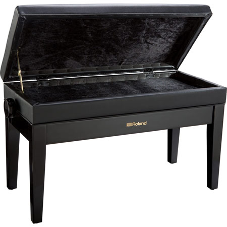 Roland RPB-D400PE-EU Piano Bench, Duet Size, Polished Ebony, vinyl seat (EU model)