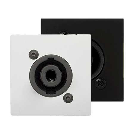 Audac CP43SPE/B connection plate - d-size speaker - bticino - black