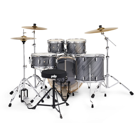 PDP PDMA2215KTTG Mainstage 5-Piece Complete Drum Kit, Twisted Graphite Finish Ply