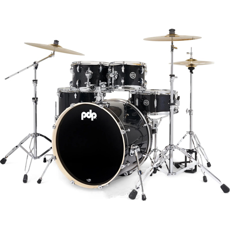 PDP PDMA2215KTBS Mainstage 5-Piece Complete Drum Kit, Black Sparkle Finish Ply
