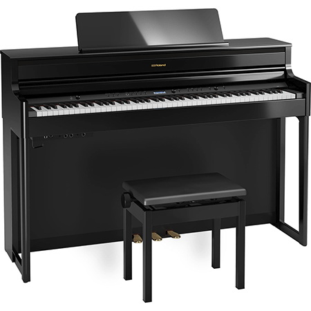 Roland HP-704 PE Digital Piano sa KSH-704 stalkom, crne boje visokog sjaja