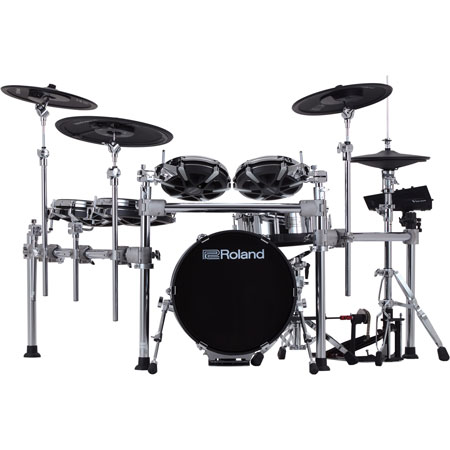 Roland TD-716 Flagship V-Drums set With V71 Sound Module, Chrome Rack-Syle Drum Stand