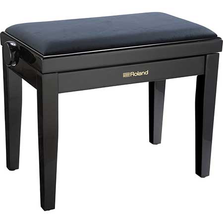 Roland RPB-220BK-EU Piano Bench, Satin Black, velours seat (EU model)