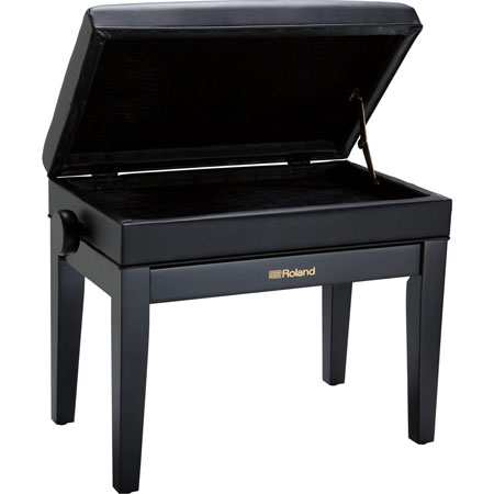Roland RPB-400PE-EU Piano Bench, Polished Ebony, vinyl seat (EU model)