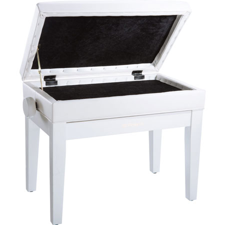 Roland RPB-400RW-EU Piano Bench, Polished White, vinyl seat (EU model)