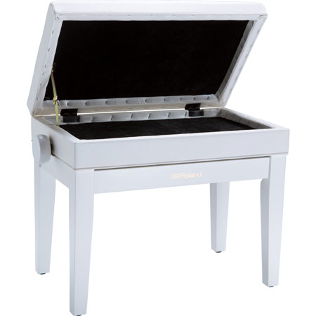 Roland RPB-400WH-EU Piano Bench, Satin White, vinyl seat (EU model)