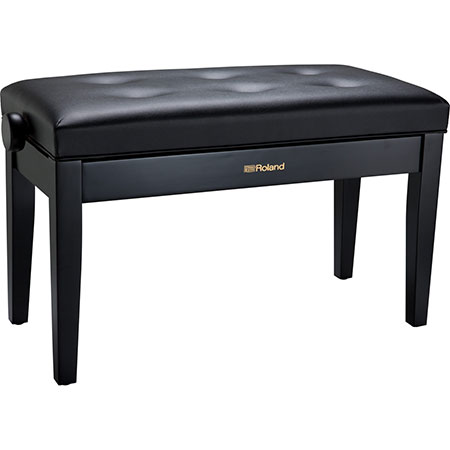 Roland RPB-D300BK-EU Piano Bench, Duet Size, Satin Black, vinyl seat (EU model)